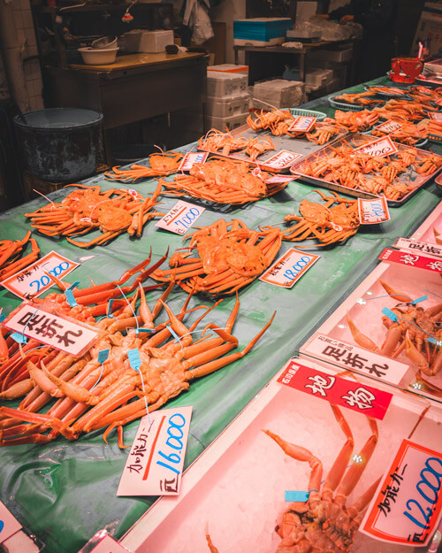 kanazawa omicho market crabs