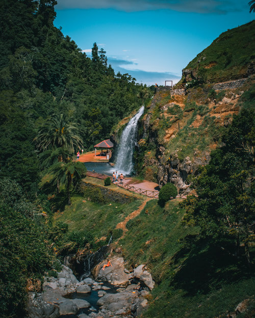 waterfall sao miguel azores